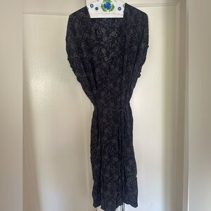 Vince Black Dress with Subtle Cream Pattern